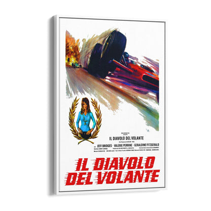 Motorsport "Il Diavolo Del Volante" Italian Movie | Framed Canvas Vintage Advertisement