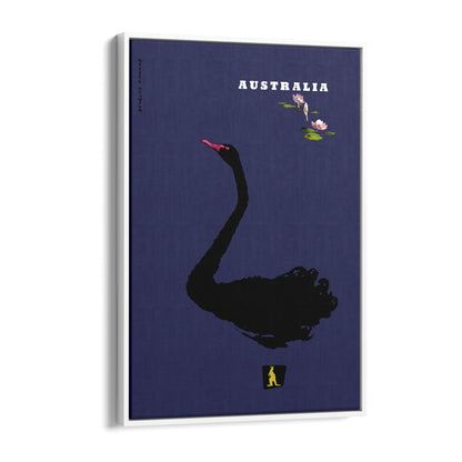 Black Swan Australia | Framed Canvas Vintage Travel Advertisement