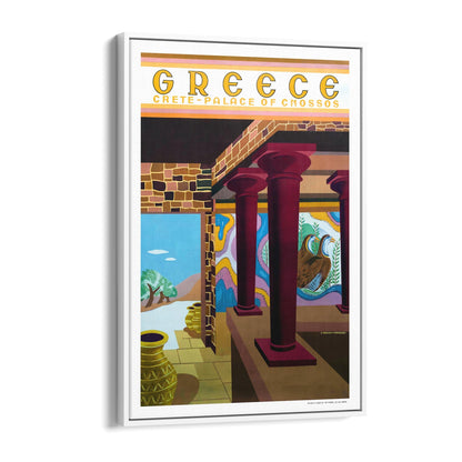 Crete, Greece "Palace of Cnossos" | Framed Canvas Vintage Travel Advertisement