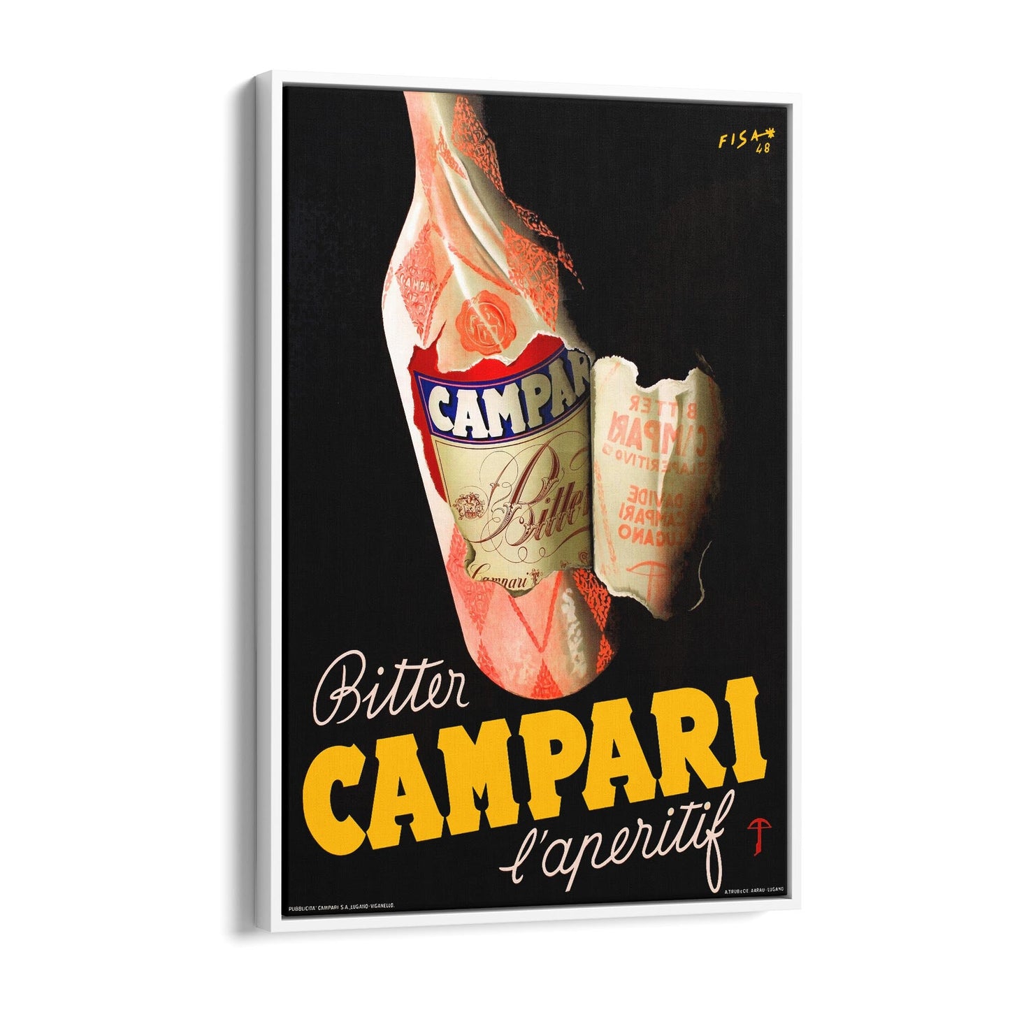 Campari by Carlo Fisanotti | Framed Canvas Vintage Advertisement