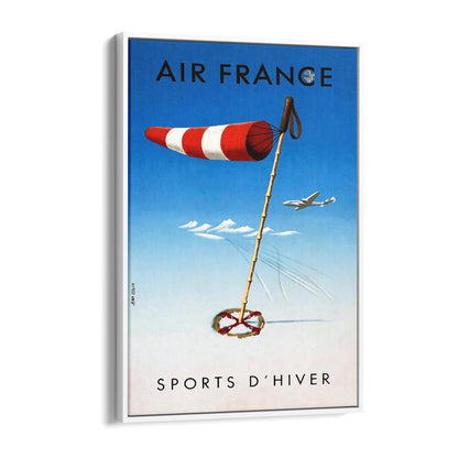 Winter Sports by Air France | Framed Canvas Vintage Travel Advertisement