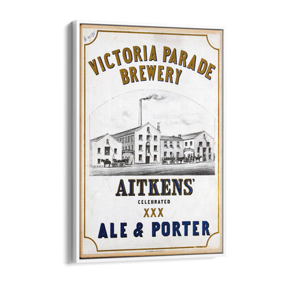 Victoria Parade Brewery, Australia | Framed Canvas Vintage Advertisement