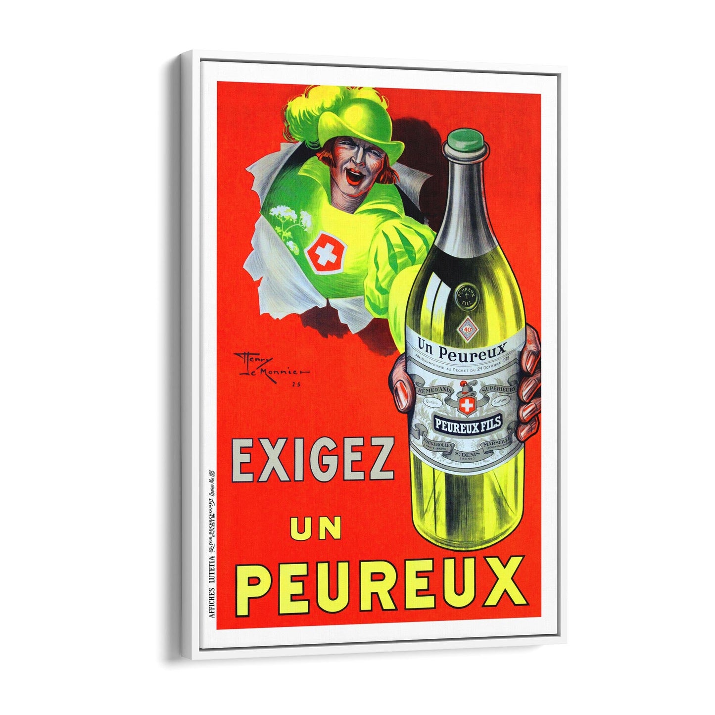 Exigez Un Peureux by Henry LeMonnier | Framed Canvas Vintage Advertisement