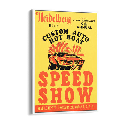 1973 Car "Speed Show" Seattle Motorsport | Framed Canvas Vintage Advertisement