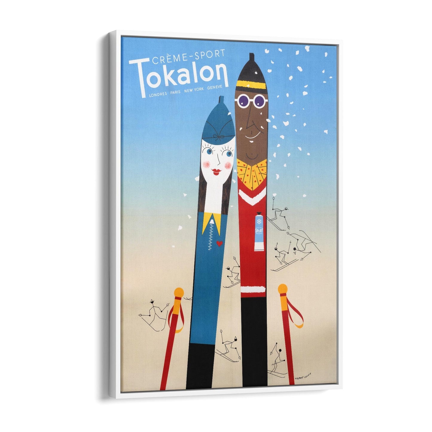 Tokalon Sport Cream Skiing Sports | Framed Canvas Vintage Advertisement