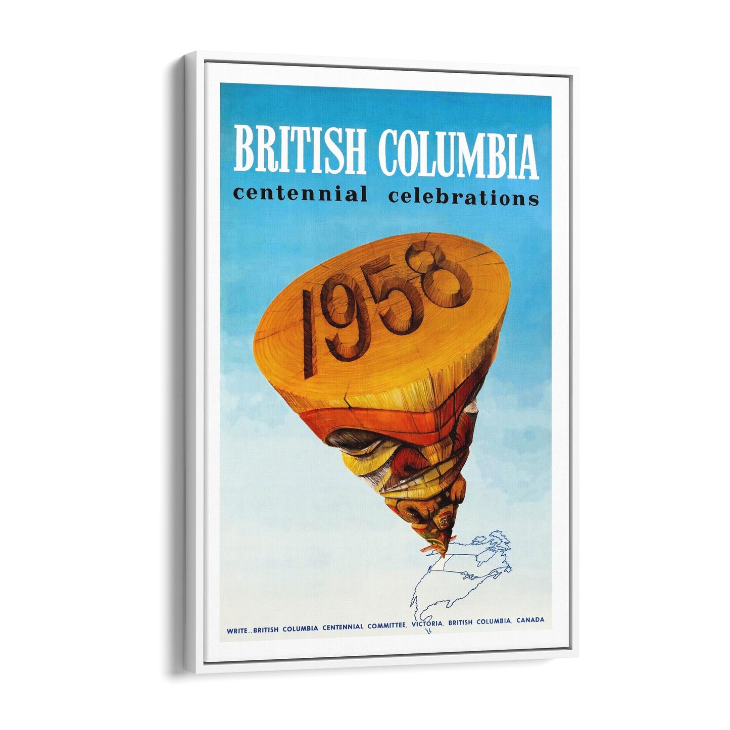 British Columbia, Canada Centennial Celebrations | Framed Canvas Vintage Travel Advertisement