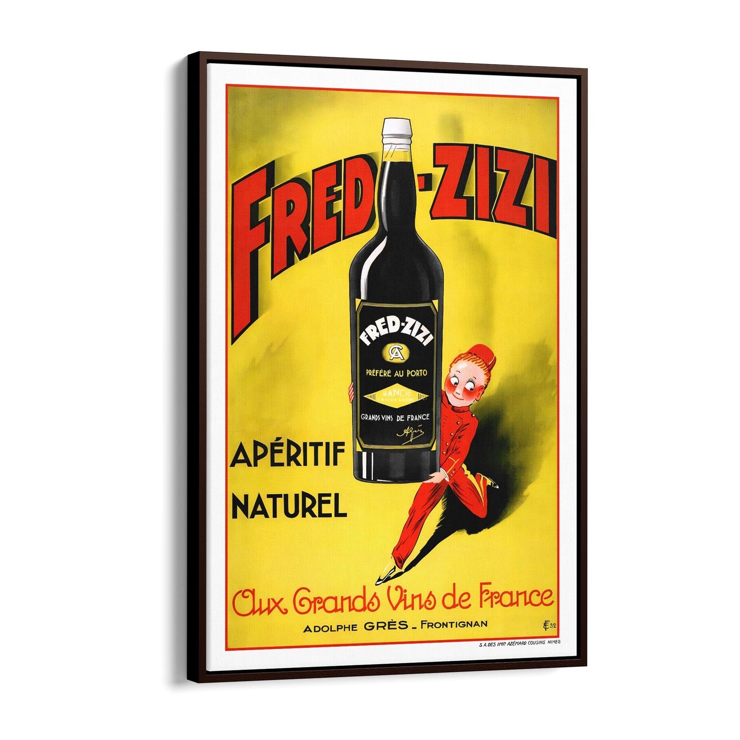Fred-Zizi Aperitif Naturel | Framed Canvas Vintage French Advertisement