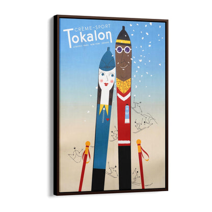 Tokalon Sport Cream Skiing Sports | Framed Canvas Vintage Advertisement