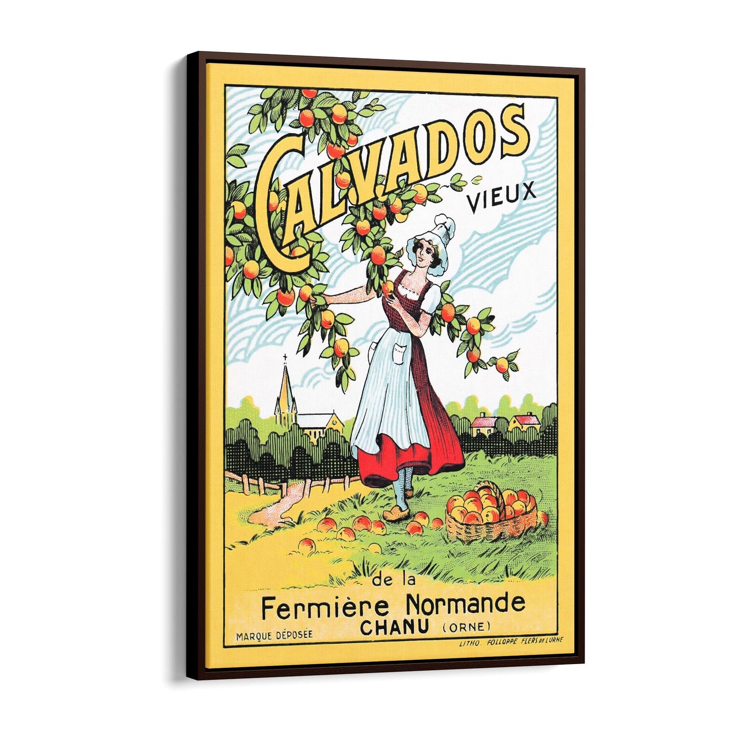 Old Calvados Brandy | Framed Canvas Vintage Advertisement