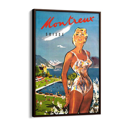 Montreux, Switzerland | Framed Canvas Vintage Travel Advertisement