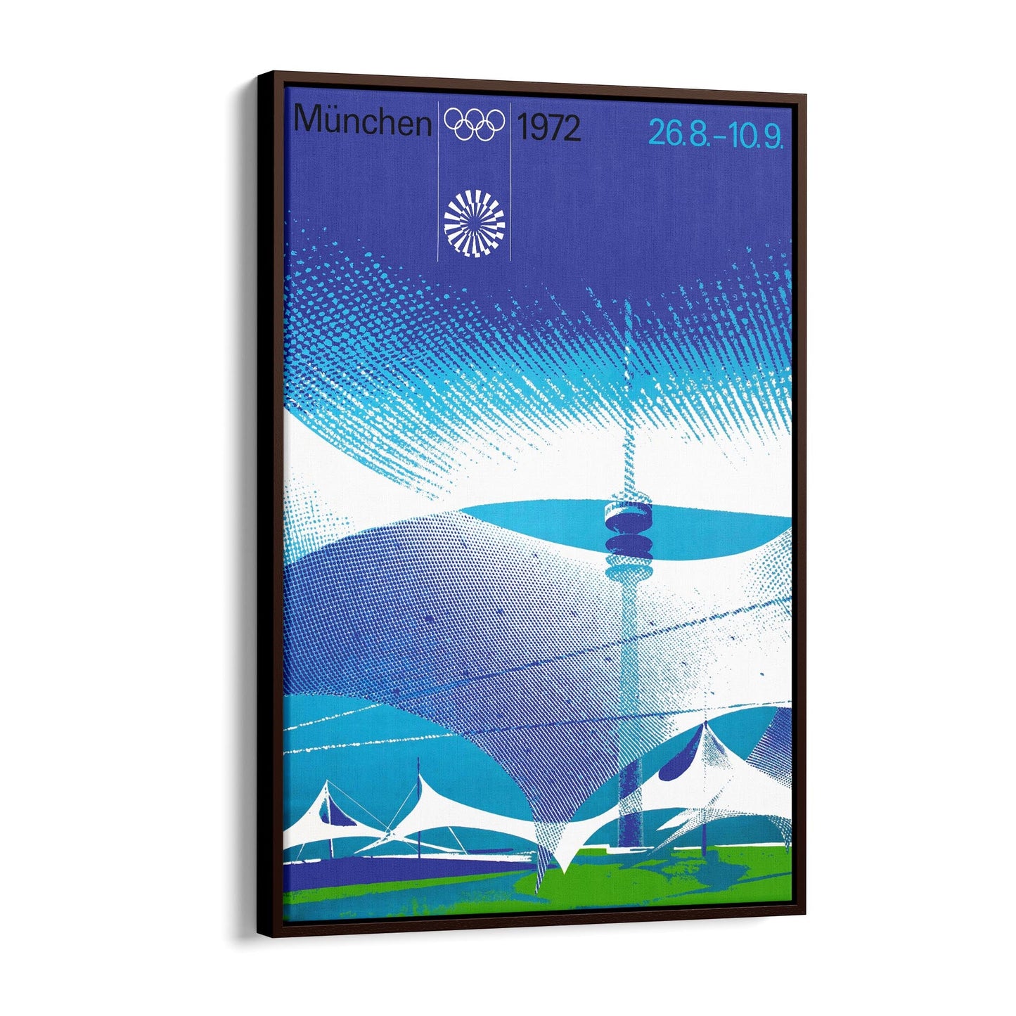 Munich, Germany "Munchen 1972 Olympic Games" by Otl Aicher | Framed Canvas Vintage Travel Advertisement