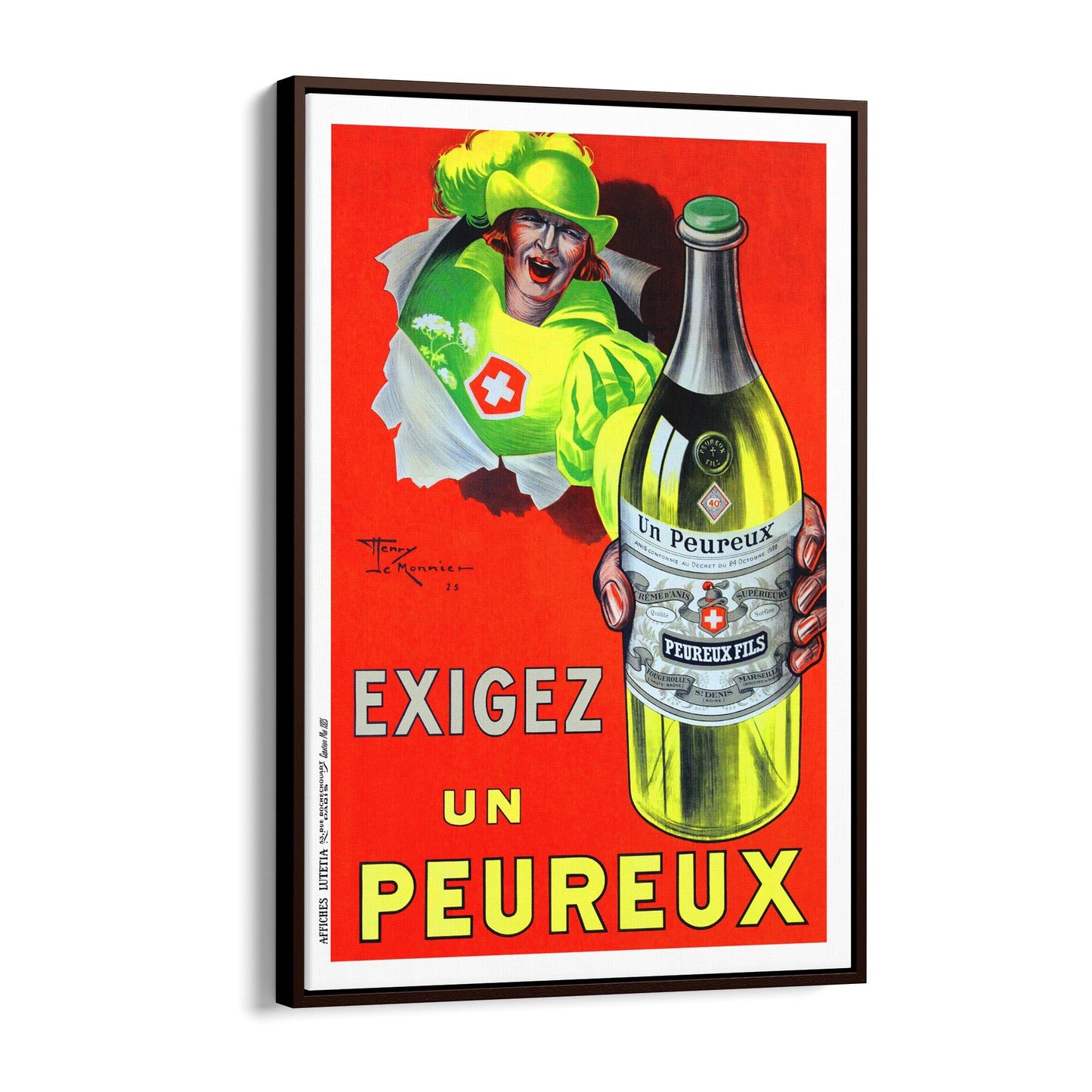 Exigez Un Peureux by Henry LeMonnier | Framed Canvas Vintage Advertisement