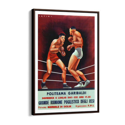 Politeama Garibaldi Boxing by Latini Sports | Framed Canvas Vintage Advertisement