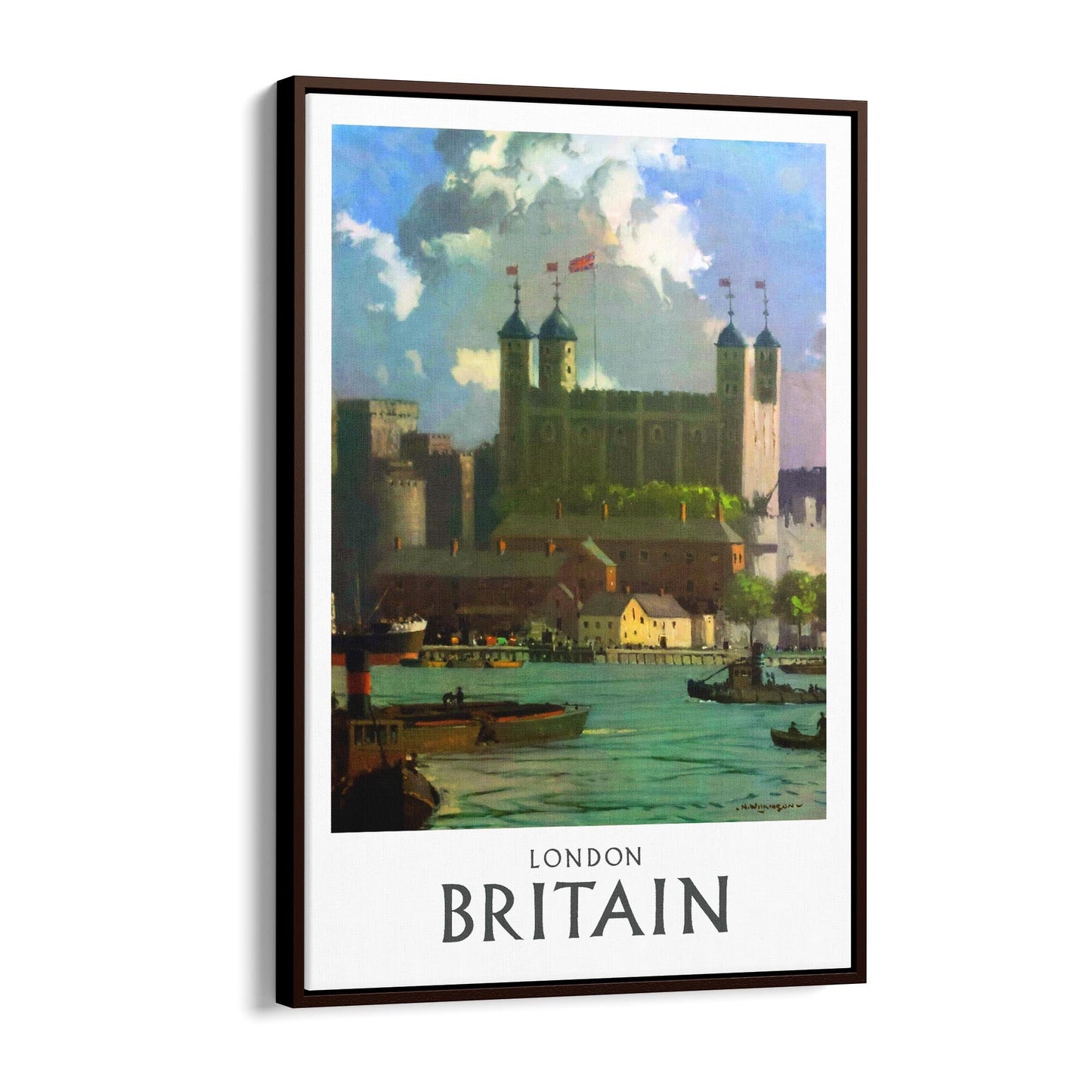 Tower of London, Britain | Framed Canvas Vintage Travel Advertisement