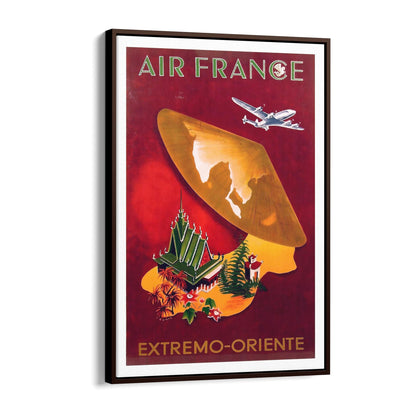 China by Air France by G. Dumas Tourism | Framed Canvas Vintage Travel Advertisement
