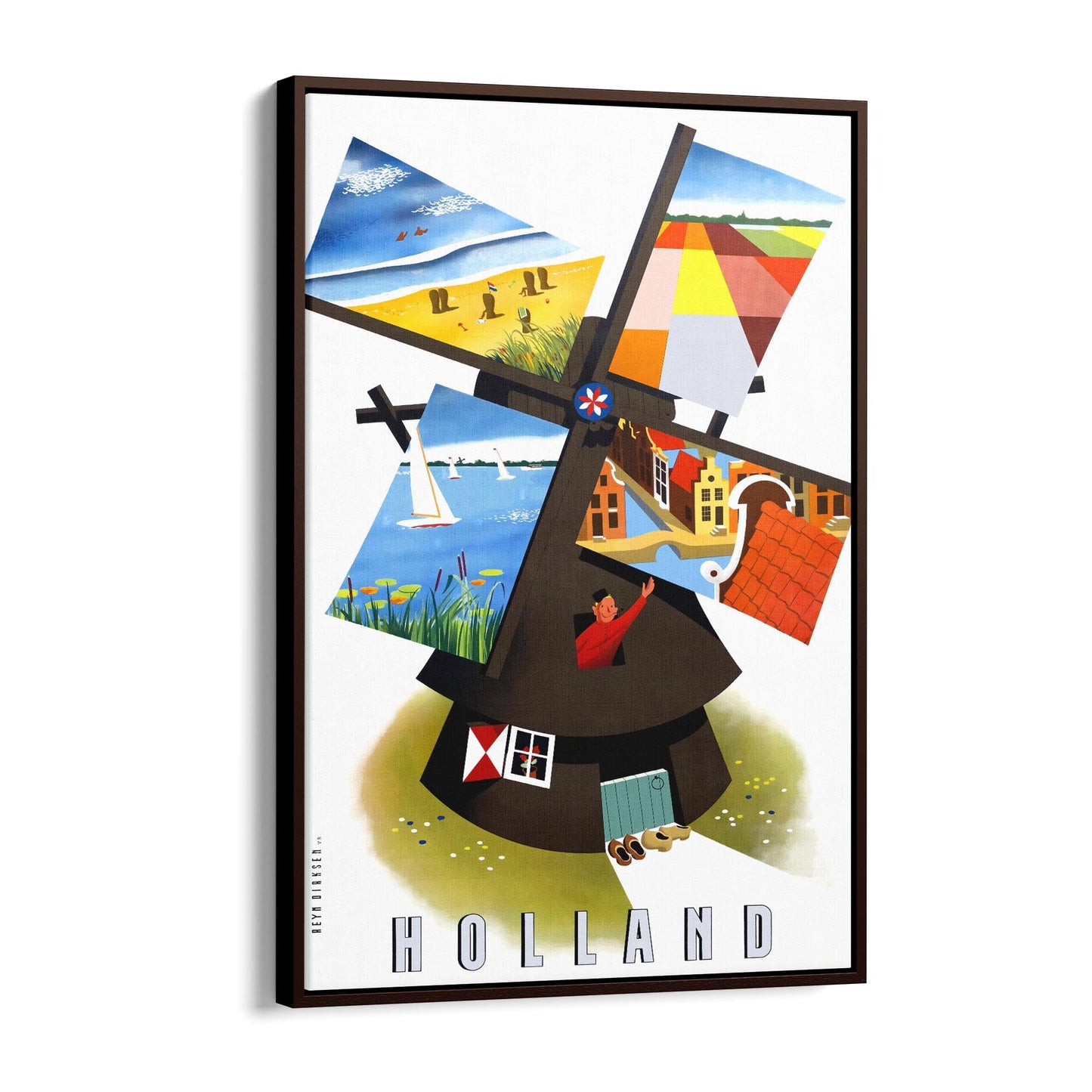 Holland (Netherlands) | Framed Canvas Vintage Travel Advertisement