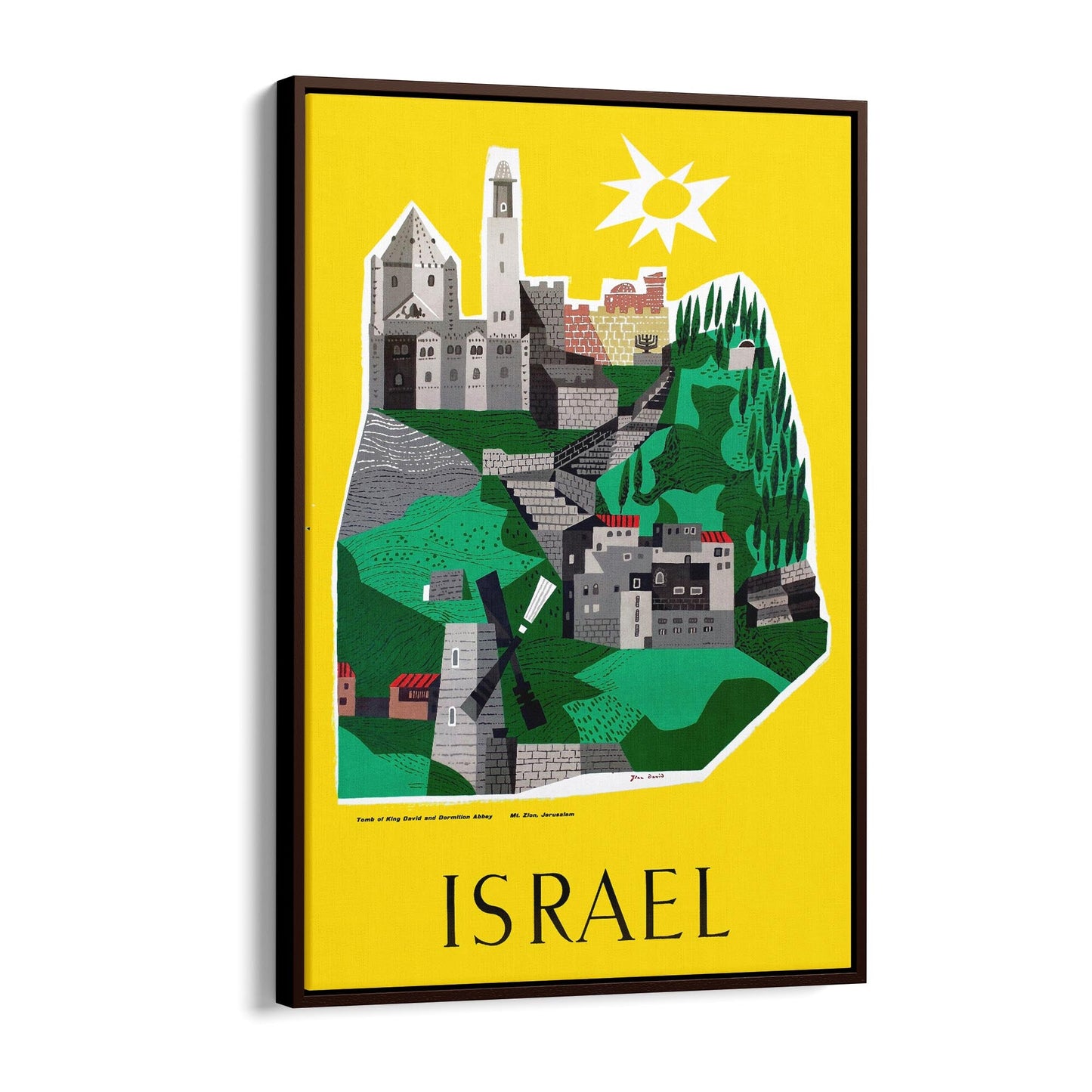 Israel by Jean David | Framed Canvas Vintage Travel Advertisement