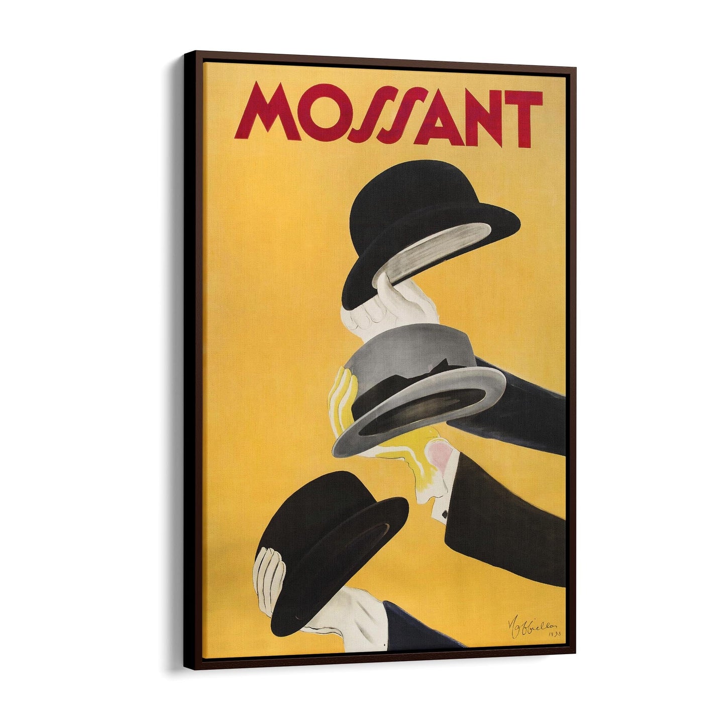 Fashion Yellow "Mossant" by Leonetto Cappiello | Framed Canvas Vintage Advertisement