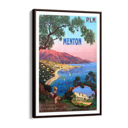 Menton, France "A Sunlit Jewel of the French Riviera" | Framed Canvas Vintage Travel Advertisement