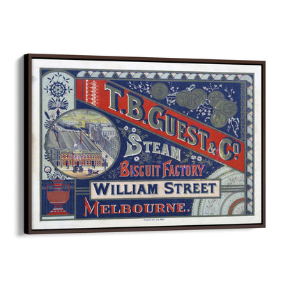 Steam Biscuit Factory Melbourne Australia | Framed Canvas Vintage Advertisement