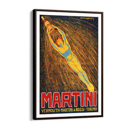 Martini & Rossi Vermouth by Giorgio Muggiani | Framed Canvas Vintage Drinks Advertisement