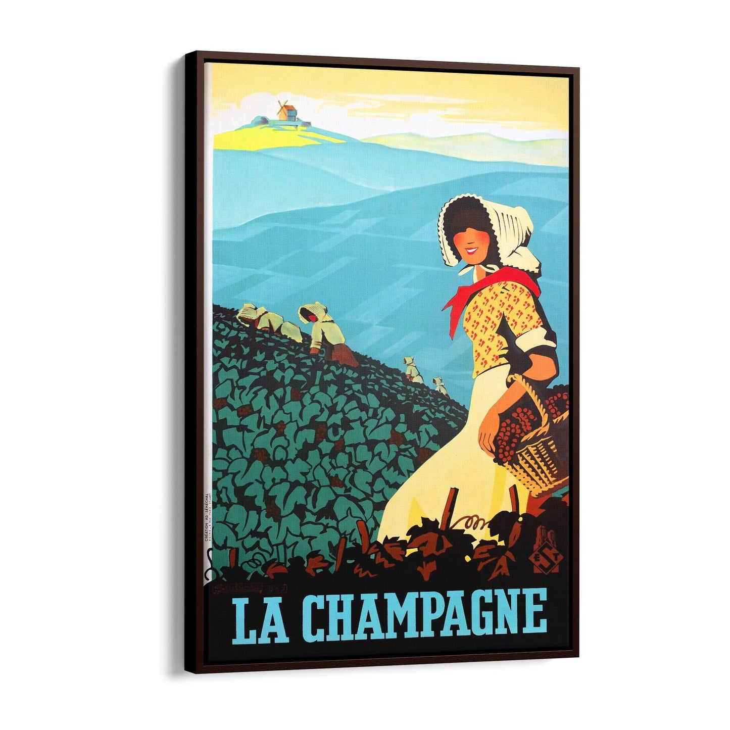 Champagne, France by Adrien Senechal | Framed Canvas Vintage Travel Advertisement