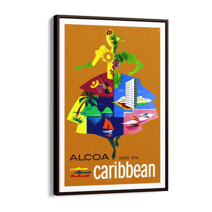 Alcoa Sails the Caribbean | Framed Canvas Vintage Travel Advertisement