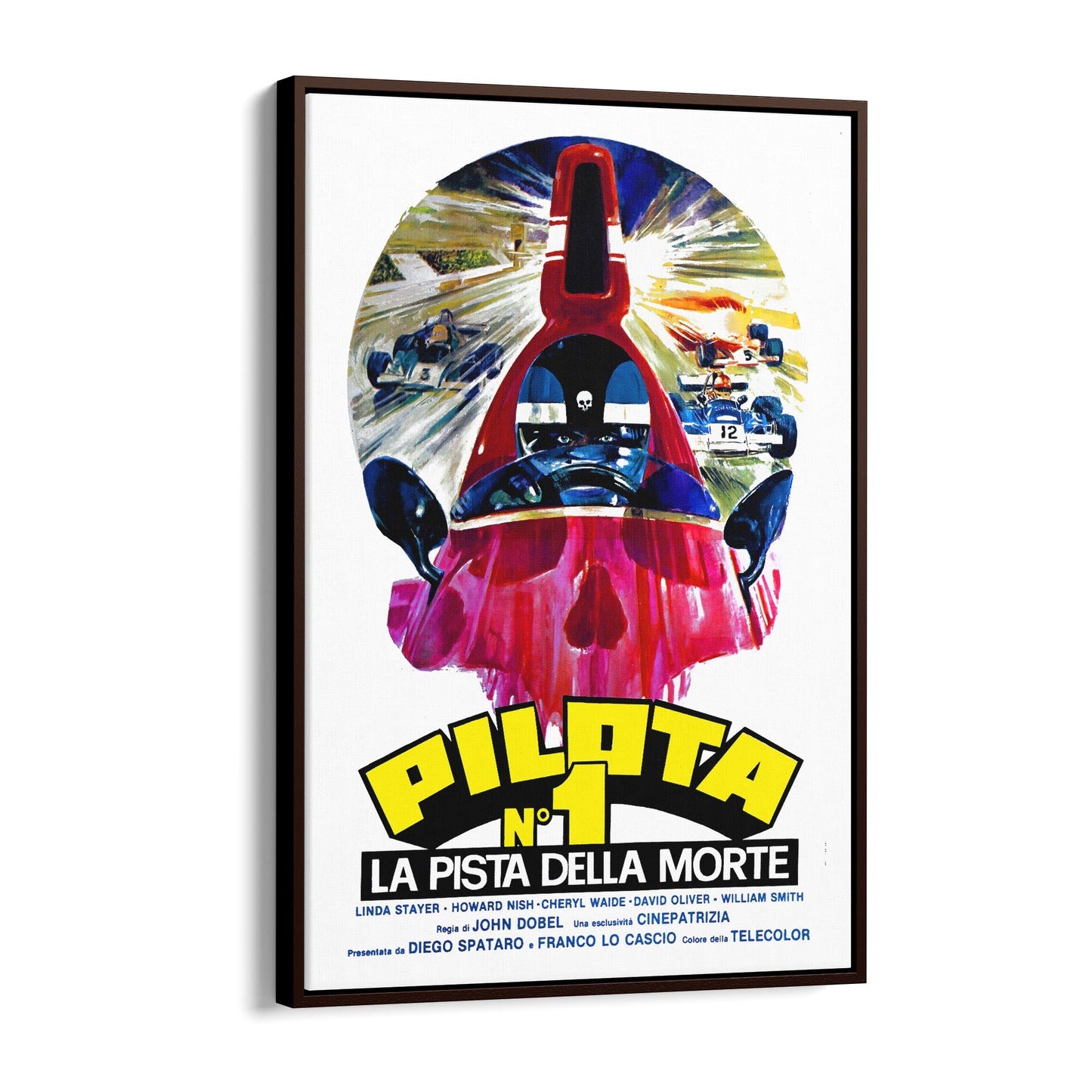 Motorsport "Pilota No 1" Italian Movie | Framed Canvas Vintage Advertisement