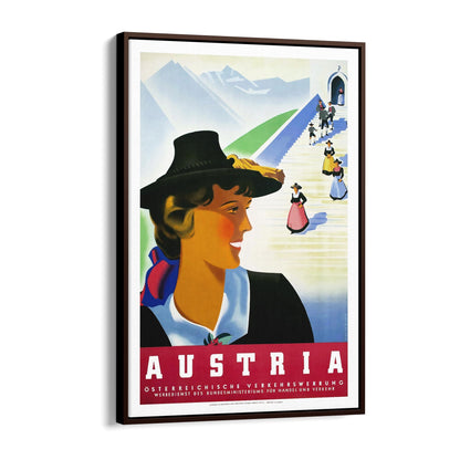 Austrian Traditions by Osterreichische Verkehrswerbung | Framed Canvas Vintage Travel Advertisement